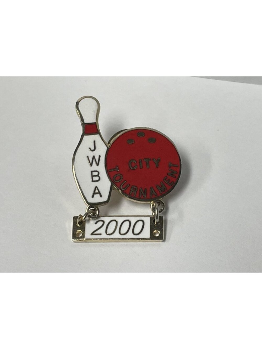Vintage 2000 JWBA City Tournament, Participation, Bowling Pin Enamel Hat Lapel